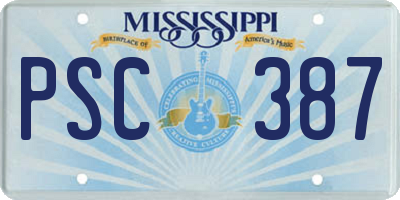 MS license plate PSC387
