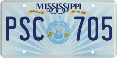 MS license plate PSC705