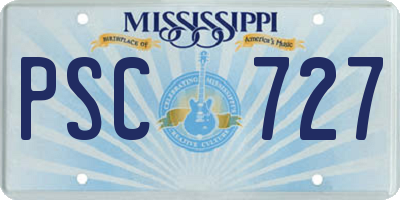 MS license plate PSC727