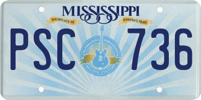 MS license plate PSC736