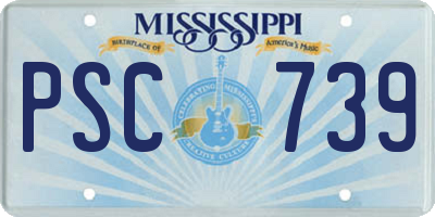 MS license plate PSC739