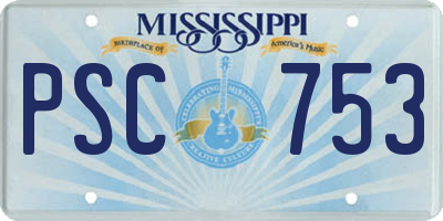 MS license plate PSC753