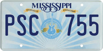 MS license plate PSC755