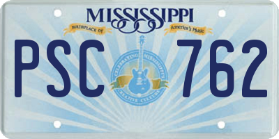 MS license plate PSC762
