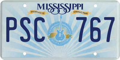 MS license plate PSC767