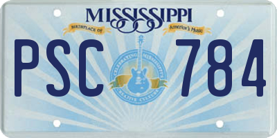 MS license plate PSC784