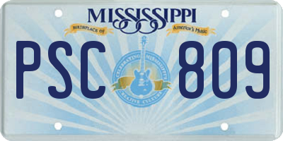 MS license plate PSC809