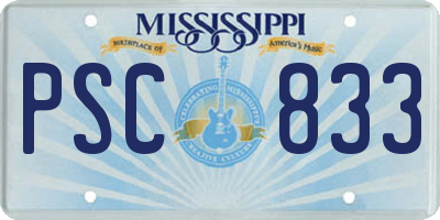 MS license plate PSC833