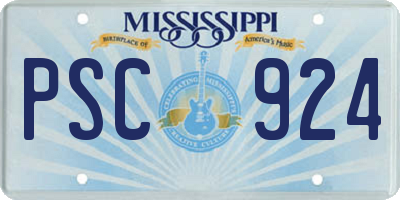 MS license plate PSC924