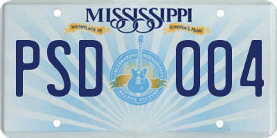 MS license plate PSD004