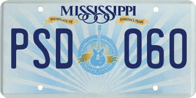 MS license plate PSD060