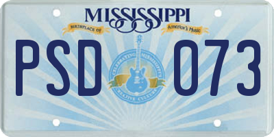 MS license plate PSD073