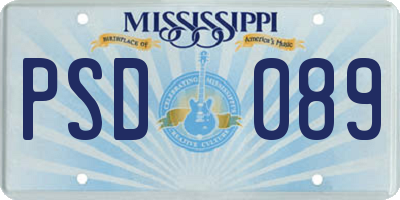 MS license plate PSD089