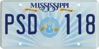 MS license plate PSD118
