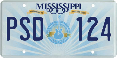 MS license plate PSD124