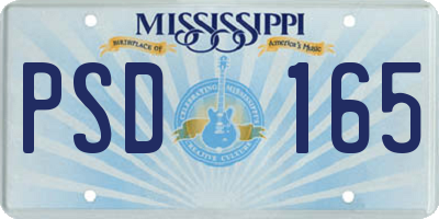 MS license plate PSD165