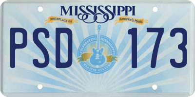 MS license plate PSD173