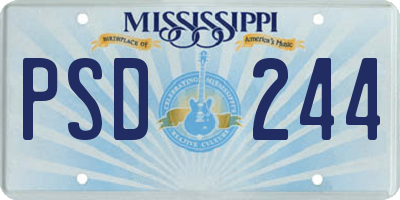 MS license plate PSD244