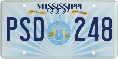 MS license plate PSD248
