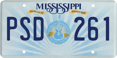 MS license plate PSD261