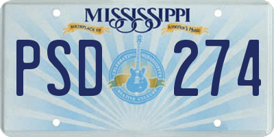 MS license plate PSD274