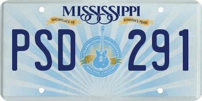 MS license plate PSD291