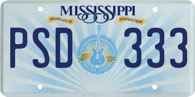 MS license plate PSD333