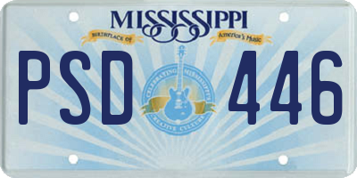 MS license plate PSD446