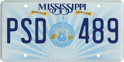 MS license plate PSD489