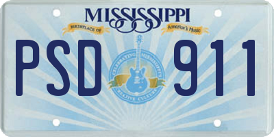 MS license plate PSD911