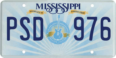 MS license plate PSD976