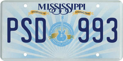 MS license plate PSD993