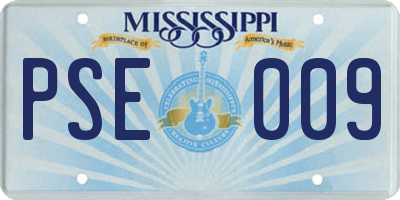 MS license plate PSE009