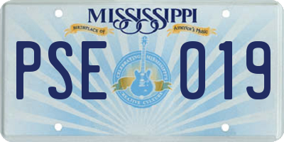 MS license plate PSE019