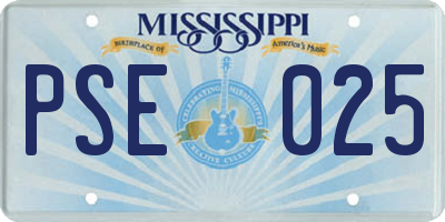 MS license plate PSE025