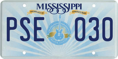 MS license plate PSE030
