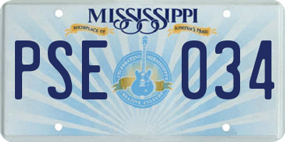 MS license plate PSE034