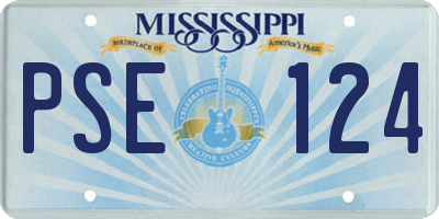 MS license plate PSE124