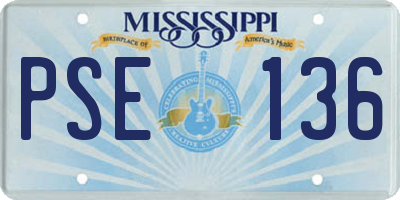 MS license plate PSE136