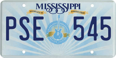 MS license plate PSE545