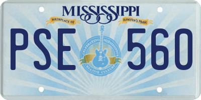 MS license plate PSE560