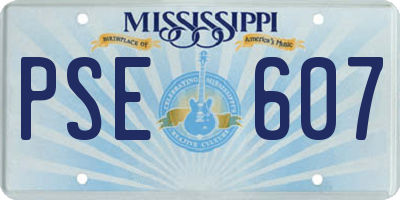 MS license plate PSE607