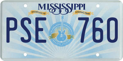 MS license plate PSE760