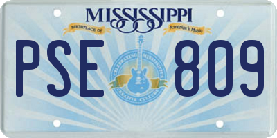 MS license plate PSE809
