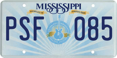 MS license plate PSF085