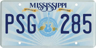 MS license plate PSG285