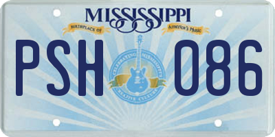 MS license plate PSH086