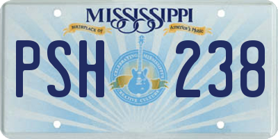MS license plate PSH238