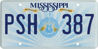 MS license plate PSH387