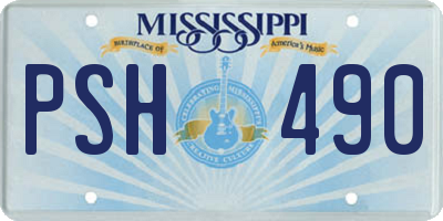 MS license plate PSH490
